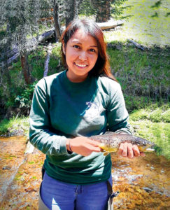 The Apache Trout exists nowhere else in the world but in Arizona, generally above 8,000 feet. The fish inhabit clear, cool, mountain headwaters, creeks and lakes. Majerle Lupe helped preserve and protect the species this past summer during an internship.