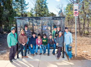 (l to r) Instructor William Tomkinson, City of Show Low Grants Manager Lisa Robertson, Micheal Ruiz, Instructor Randy Hoskins, Kylie Peck, Kinlea Hancock, Kaylab Blair, Trent Tague, Jeryn Dowling, lab aid Kristina Petersen and Owen Perkins.